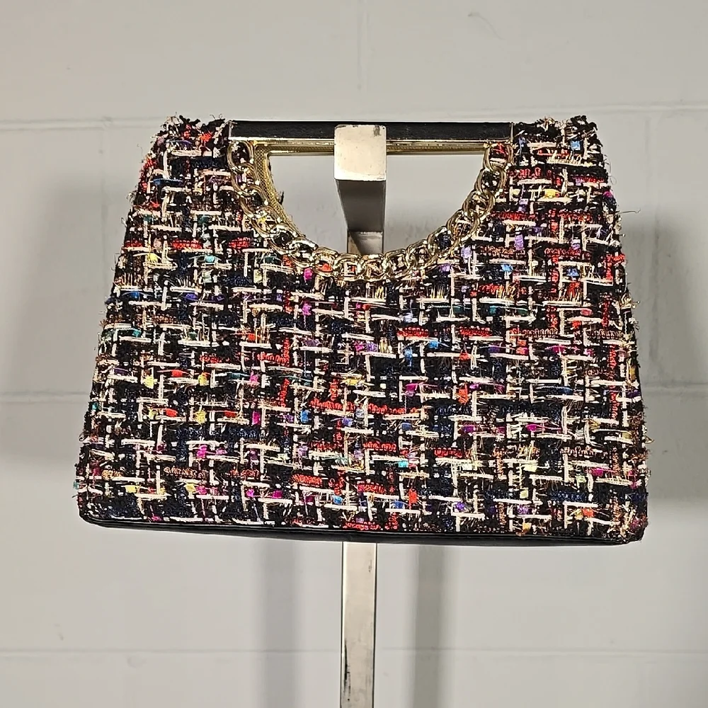 Chic Multicolor Tweed Handbag - Picture 2 of 7